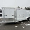 1 2024 E-Z Hauler 7×24 Aluminum 4-Place Drive In/Out w/Tapered Ramps, Rear Canopy
