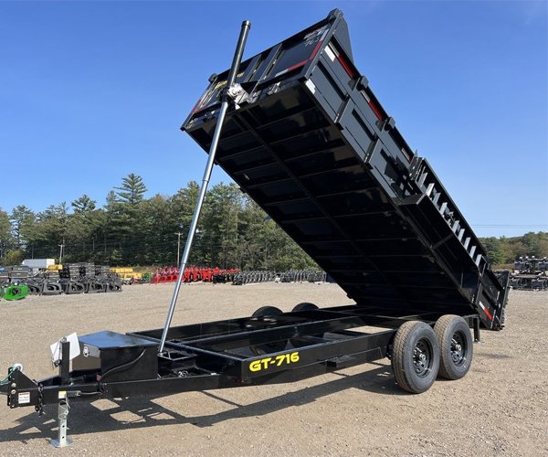 1 2024 Griffin Trailers 7×16 14K Telescopic Dump Trailer w/Ramps & Spare Tire Mount
