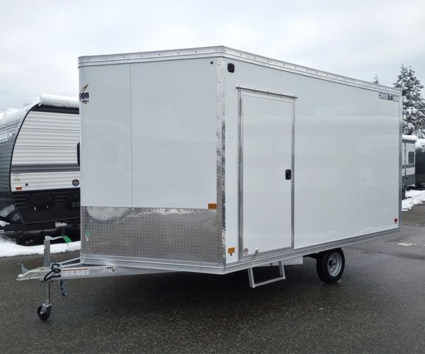 1 2024 Mission Trailers 101×12 Aluminum 2 Place Crossover 3.0 w/Side X Side Pkg, Rear Canopy