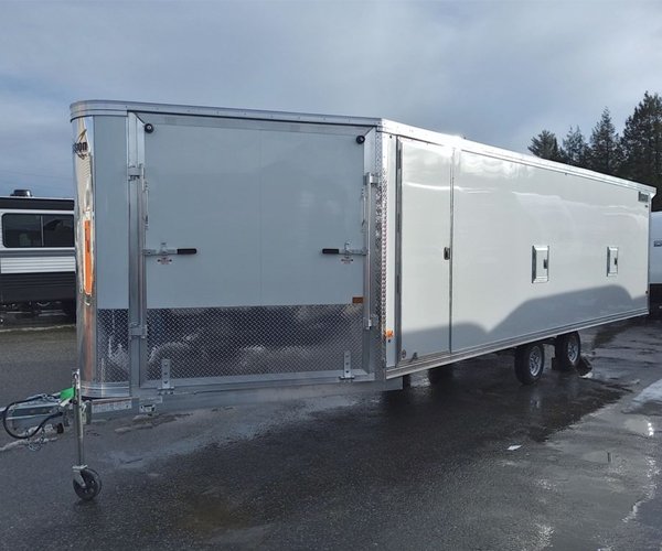 1 2024 Mission Trailers 101×24 Aluminum 4/5-Place Drive In/Out Deckover w/Galvanized Pkg, Canopy