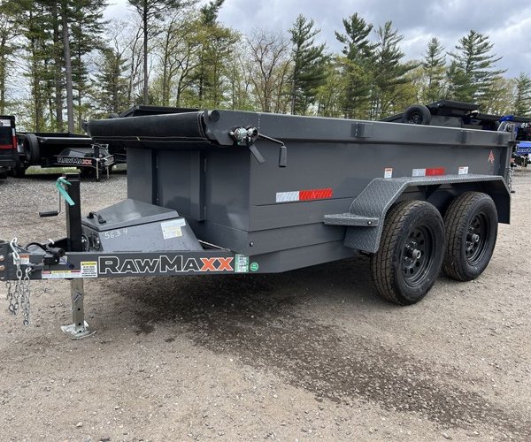 1 2024 RawMaxx 5X10 7K Powder Coated Dump Trailer w/Tarp Kit