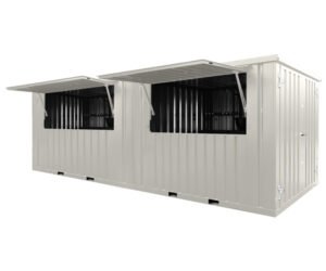 2 20 Foot White Container Bar Perfect for Bars, Cafes, and Events