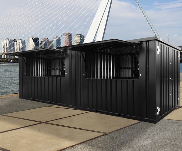2 20 Foot XL Black Container Bar Perfect for Bars, Events & Businesses