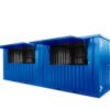 2 Modular 20 Foot Bar Container Blue RAL 5012 Foldable Canopy & Lockable Design