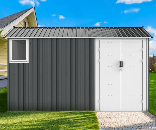 2 Metal Storage Shed with Double Hinged Doors