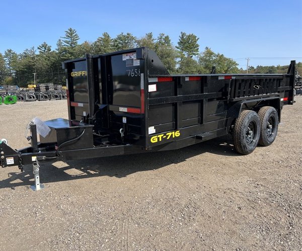 2 2024 Griffin Trailers 7×16 14K Telescopic Dump Trailer w/Ramps & Spare Tire Mount