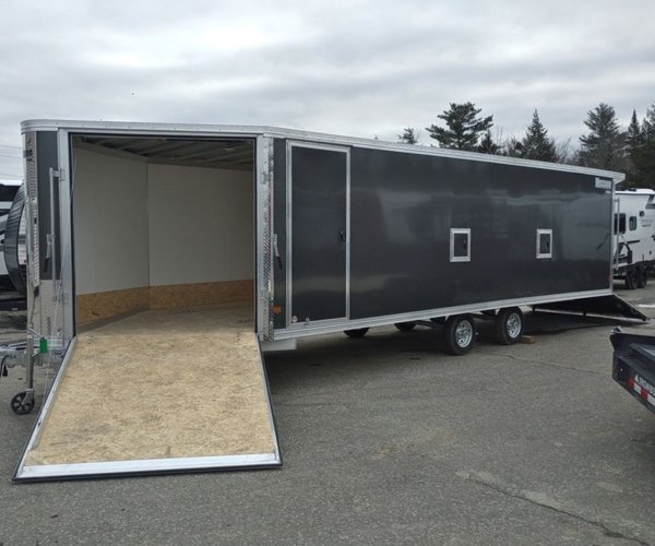 2 2024 Mission Trailers 101×24 Aluminum 4/5-Place Drive In/Out Deckover w/Galvanized Pkg, Canopy