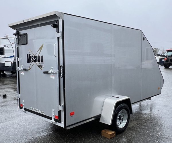 2 2024 Mission Trailers 60×12 Aluminum Single Place Crossover w/Galvanized Package, Rear Canopy
