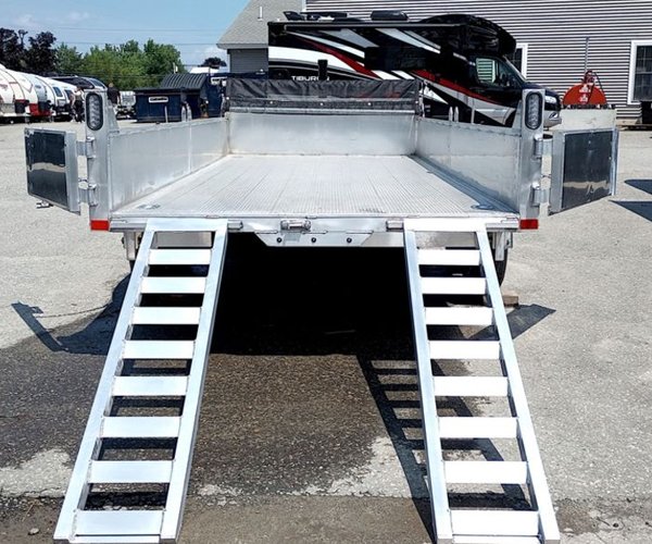2 2025 Mission Trailers 7×16 14K Aluminum Hydraulic Dump w/Ramps, HD D-Rings, Barn Doors, Tarp Kit