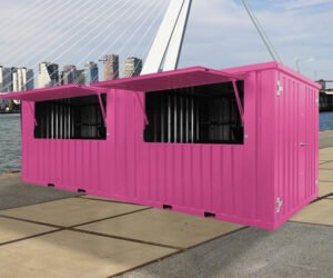 3 20 Foot Pink Container Bar Ideal for Mobile Businesses & Outdoor Bars