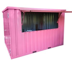 3 Container Pop Up 4×2 Meters Pink Ral 3014