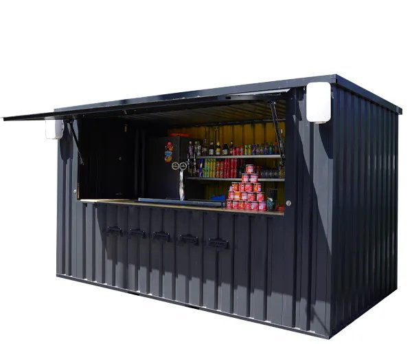 3 Container Pop Up 4×2 Meters Black Ral 9005
