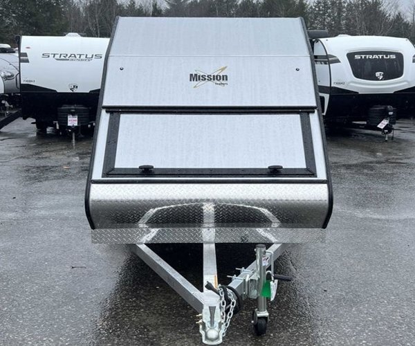 3 2024 Mission Trailers 60×12 Aluminum Single Place Crossover w/Galvanized Package, Rear Canopy