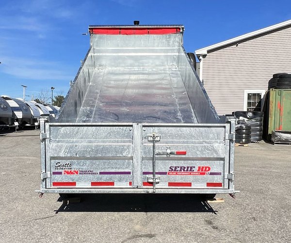 3 2024 N&N Trailers 7×14 14K Galvanized Hydraulic Dump w/Ramps, 2-Way Spreader Gate, Tarp Kit