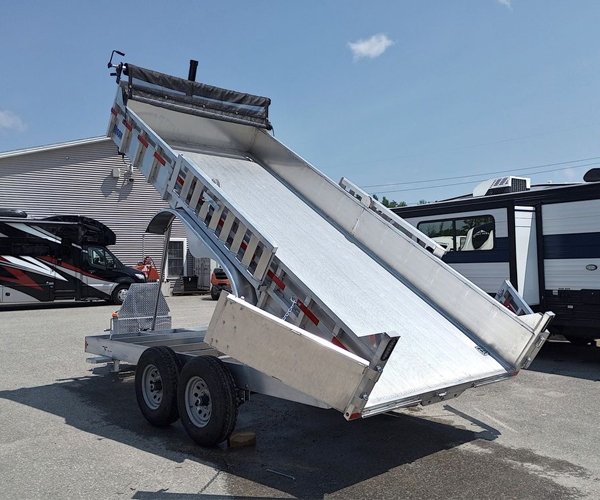3 2025 Mission Trailers 7×16 14K Aluminum Hydraulic Dump w/Ramps, HD D-Rings, Barn Doors, Tarp Kit