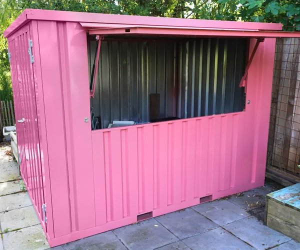 4 Container Pop Up 3×2 Meters Pink Ral 3014