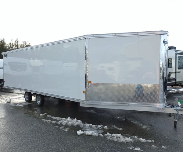 4 2024 Mission Trailers 101×24 Aluminum 4/5-Place Drive In/Out Deckover w/Galvanized Pkg, Canopy