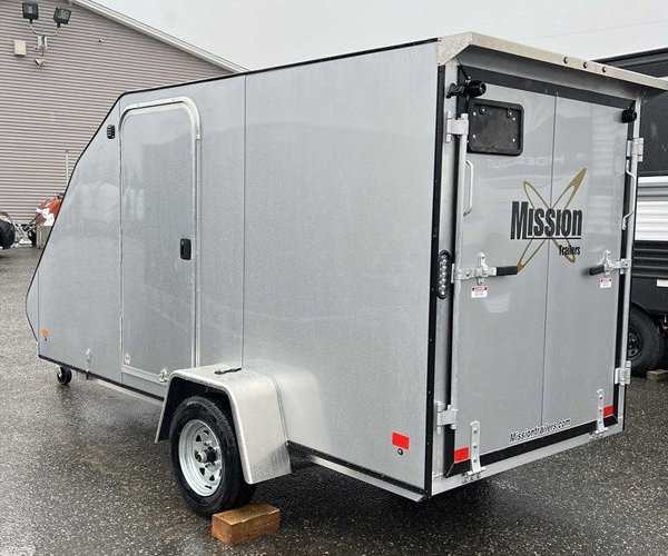 4 2024 Mission Trailers 60×12 Aluminum Single Place Crossover w/Galvanized Package, Rear Canopy