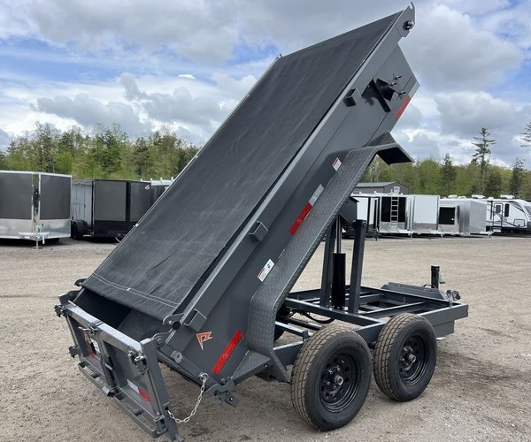 4 2024 RawMaxx 5X10 7K Powder Coated Dump Trailer w/Tarp Kit