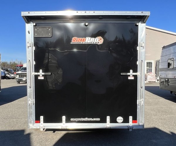 4 2024 Sno Pro 7.5×22 Aluminum 4-Place Drive In/Out w/Extra Height, Mats & Guides, Canopy